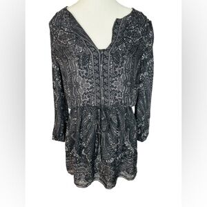 Joie Black and Cream Paisley Dress